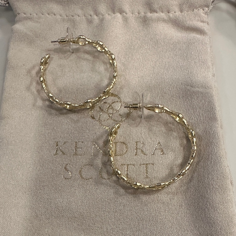Kendra Scott Textured Gold Hoop Earrings